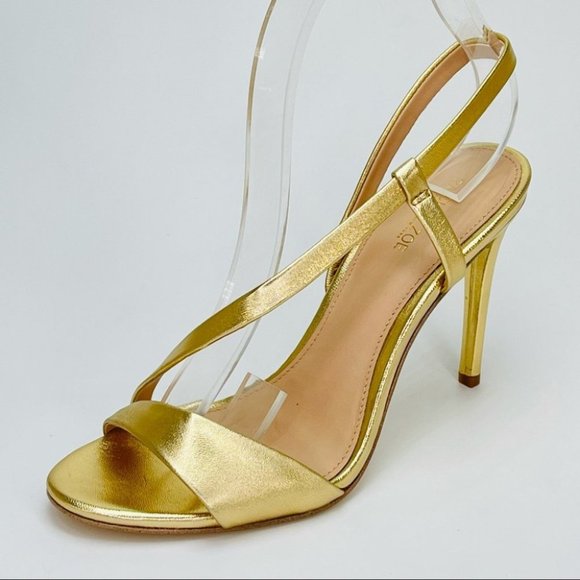 Rachel Zoe Nina Gold Leather Women’s Sandals - Picture 2 of 14